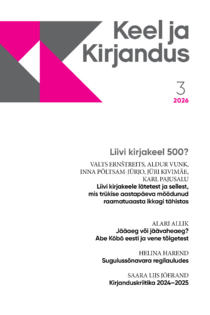 Keel ja Kirjandus 3/2026