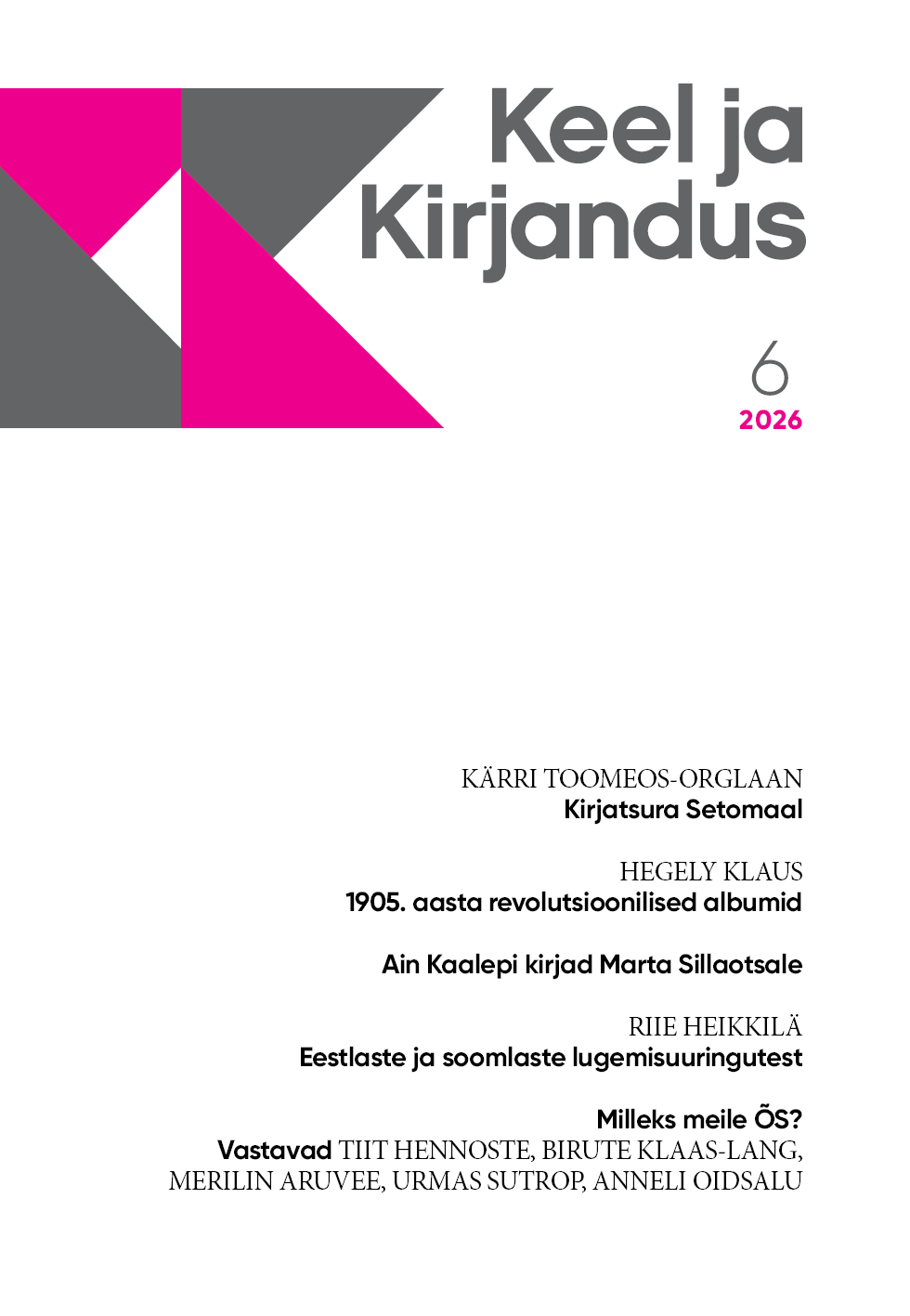 Keel ja Kirjandus 6/2026
